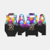 50e verjaardag Zwarte en gouden ballonnen Bedankdoosjes (Uitgevouwen)