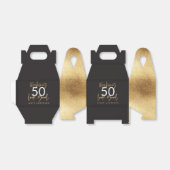 50e verjaardag zwarte en gouden eenvoudige elegant bedankdoosjes (Uitgevouwen)