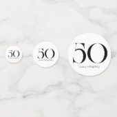50e verjaardag zwarte en witte Confetti (Achterkanten)