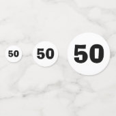 50e verjaardag zwarte en witte Confetti (Voorkanten)
