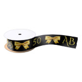 50e verjaardag zwarte gouden bogen monogram initia lint (Spoel)