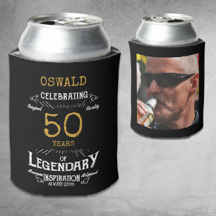 50e verjaardag zwarte gouden Legendaire foto Blikjeskoeler