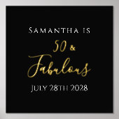 50e verjaardag zwarte goudfeestdag folie afdrukken (Voorkant)