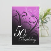 50e verjaardag Zwirl Kaart (Staand voorkant)