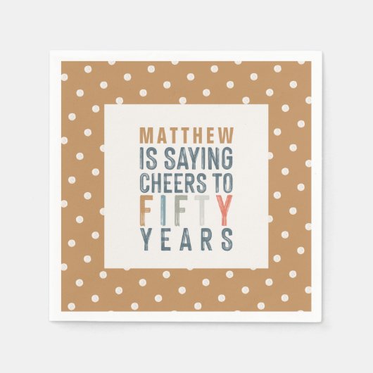 50e verjaardagsfeest accessoires decor servet (Voorkant)