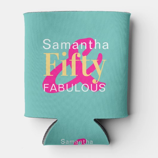 50e verjaardagsfeest Gepersonaliseerde Bold Bright Blikjeskoeler (Voorkant)