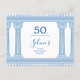 50e verjaardagsfeest met Griekse tempel in op maat Briefkaart