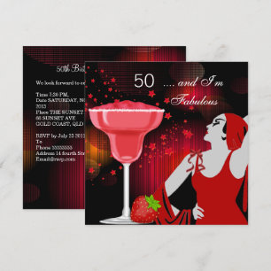50e Verjaardagsfeest Prachtig 50 Diva Rood Zwart Kaart