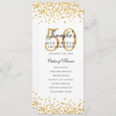 50e verjaardagsfeest programma Gold Confetti (Voorkant / Achterkant)