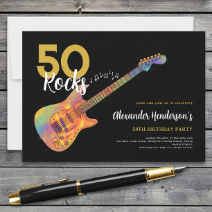 50e Verjaardagsfeest Rock and Roll Kaart