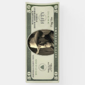 50e verjaardagsfeestje 50 dollar Bill Spandoek (Verticaal)