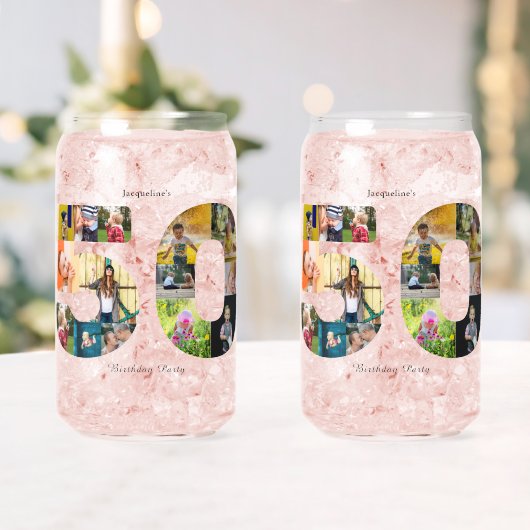 50e verjaardagsfeestje fotocollage blikvorm glas (Insitu (Huwelijk))