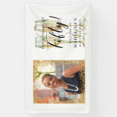 50e verjaardagsfeestje gouden foto banner (Verticaal)