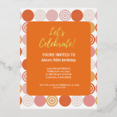 50e verjaardagsfeestje Invitati Folie Kaart (Voorkant)