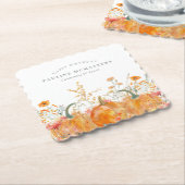 50e verjaardagsfeestje pompoen Wildflower Custom Kartonnen Onderzetters (Gebogen)