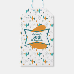50e verjaardagsfeestje Retro Mid Century Any Age Cadeaulabel