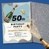 50e verjaardagsfeestje stijl kaart