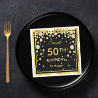 50e verjaardagsfeestje zwart gouden diamanten