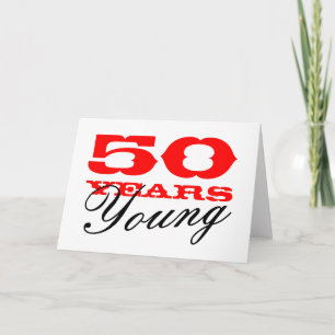 50e verjaardagskaart voor 50 jaar jong man of vrou kaart