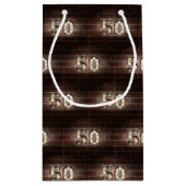 50e verjaardagsmarque lichten op baksteen klein cadeauzakje (Achterkant)