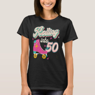 50e Verjaardagsrol Schaatsen Rolling In 50 Jaar T-shirt