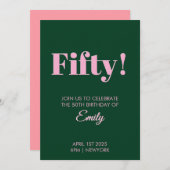 50e verjaardagswenskaart kaart (Voorkant / Achterkant)