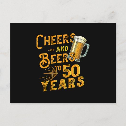 50e verpartij 1970 Proost en bier op 50 jaar Briefkaart (Voorkant)