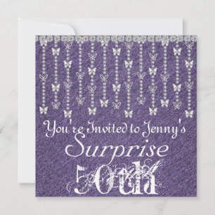 50e verrassingsdag vlinder PAARS Invitati Kaart