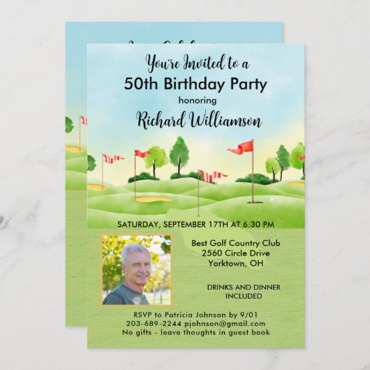 50e vijftigste Mannen Kaart (Voorkant / Achterkant)