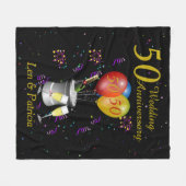 50e Wedding Jubileum Celebration Personalized Fleece Deken (Voorkant (Horizontaal))