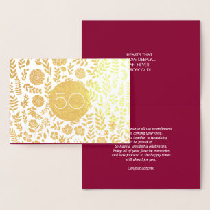50e Wenskaart van het Jubileum van de Golden Weddi Folie Kaarten