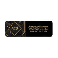 50e zwarte gouden diamantvorm op zaterdag Aanpassi