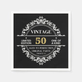 50e zwarte witte en gouden  dag servet (Voorkant)