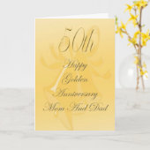 50ème anniversaire de Mariage Carte pour maman et  (Fleur jaune)