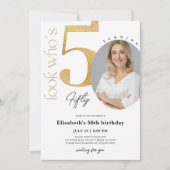50ème anniversaire d'or Invitation avec photo (Devant)