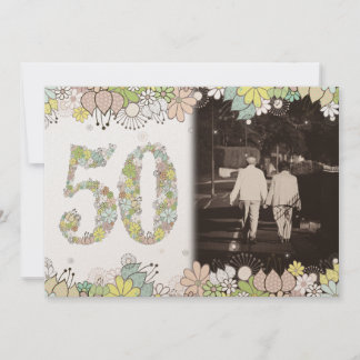 50ème NOCES D'OR Invitation Photo Anniversaire de