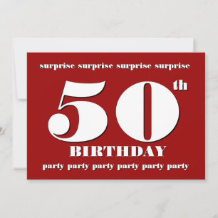 50ème SURPRISE Invitation de fête d'anniversaire -