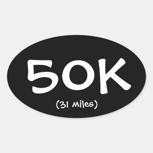 50K (31 mijl) ticker Ovale Sticker (Voorkant)