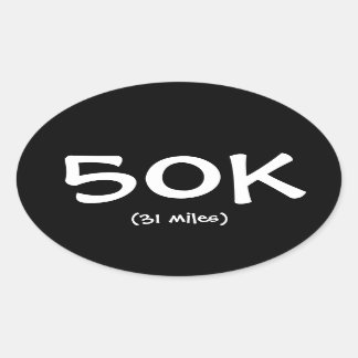 50K (31 mijl) ticker Ovale Sticker