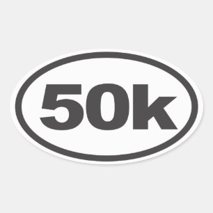 50K ultra ovaal lopend overdrukplaatje Ovale Sticker