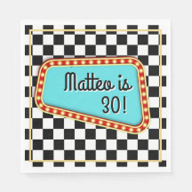 50's 1950's Sock Hop Rock & Rock Schachbrett