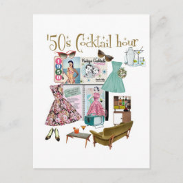 '50s Cocktail-uur Briefkaart
