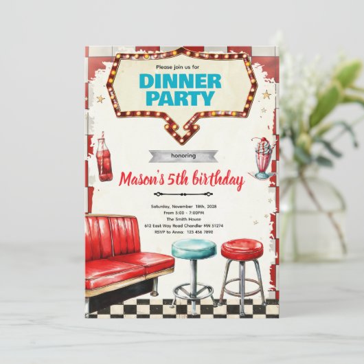 50s dinner party invitation (Debout devant)