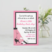 50's Fifties Sock Hop Poedel Rok Uitnodigingen (Staand voorkant)