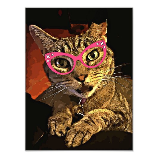 50's Glasses Indigo Foto Afdruk (Voorkant)