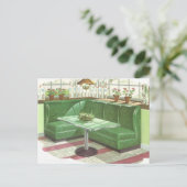 50s Green Kitchen Booth Briefkaart (Staand voorkant)