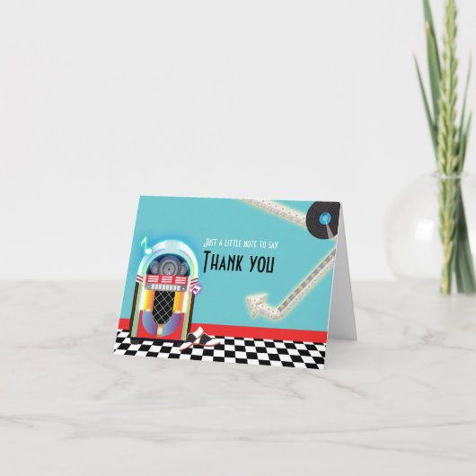 50's Jukebox Dance Party Sock Hop Bedankt Kaart (Voorkant)