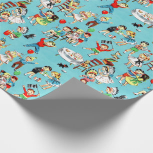 '50s Kinderzondenslot met cadeautjes Cadeaupapier