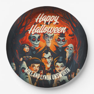 50s Kostuums en Cocktails  Halloween Party Papieren Bordje