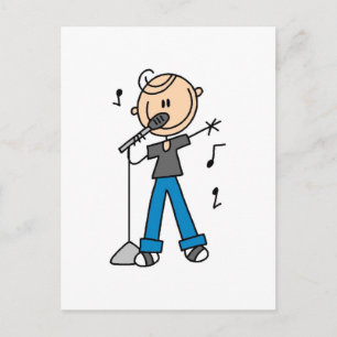 50s Male Singer Stick figuur t-shirts en Gifts Briefkaart